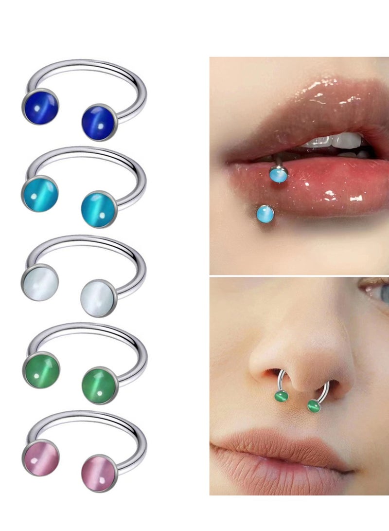 إينوشا أقراط و حلقات أنف من سبائك التيتانيوم G23 – مجوهرات ثقب الجسم المضادة للحساسية مع زركونيا مكعبة، مثالية للبشرة الحساسة (ذهبي و فضي)" - Image 3