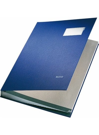 Bafix Signature File Book Artificial Leather 12 Sheets 24 Pages Blue Internal Gusset 