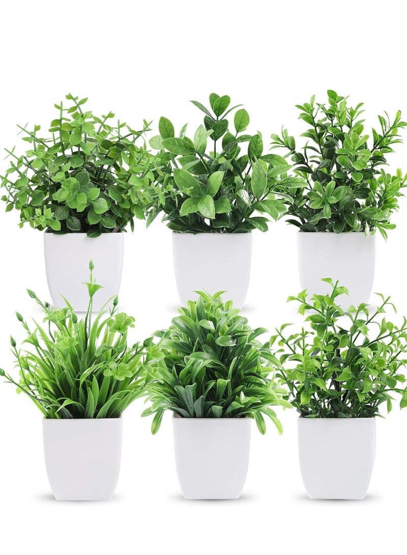 نباتات صناعية صغيرة في أصيص من دير روز 6 قطع - Image 1