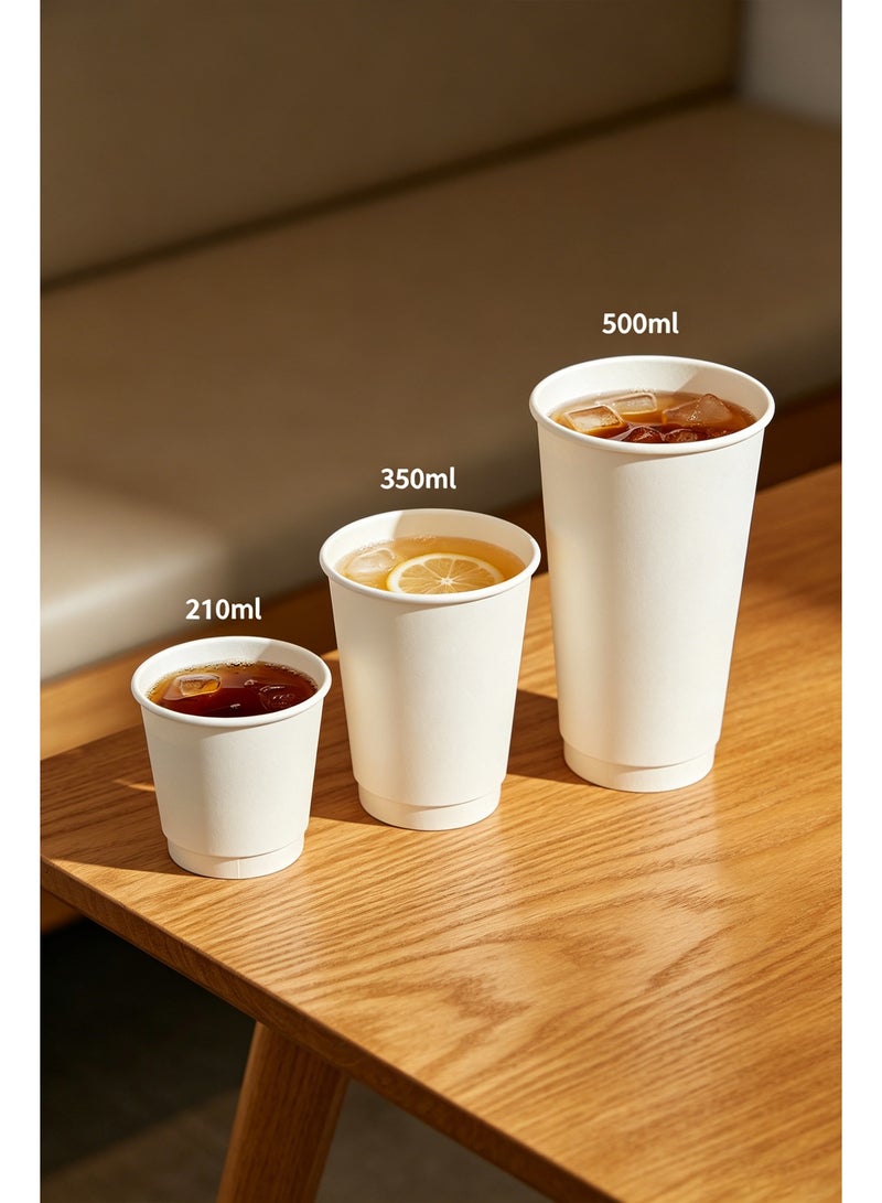 50 Piece 500ml Paper Cups, 16 Oz Disposable Drink Cups, for Coffee, Water, Tea, Cold and Hot Beverages - Image 2