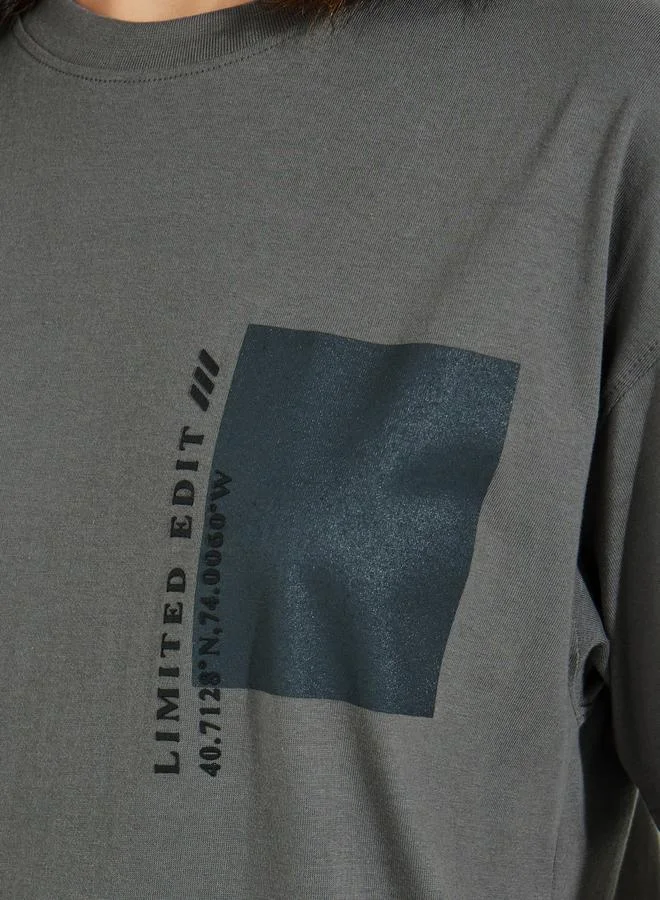 Styli Cotton Jersey Printed Oversized T-Shirt