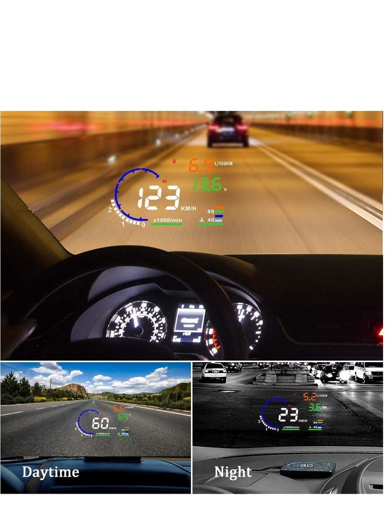 جولف لينك شاشة عرض أمامية GULFLINK (HUD) عداد سرعة السيارة A8  - Image 5