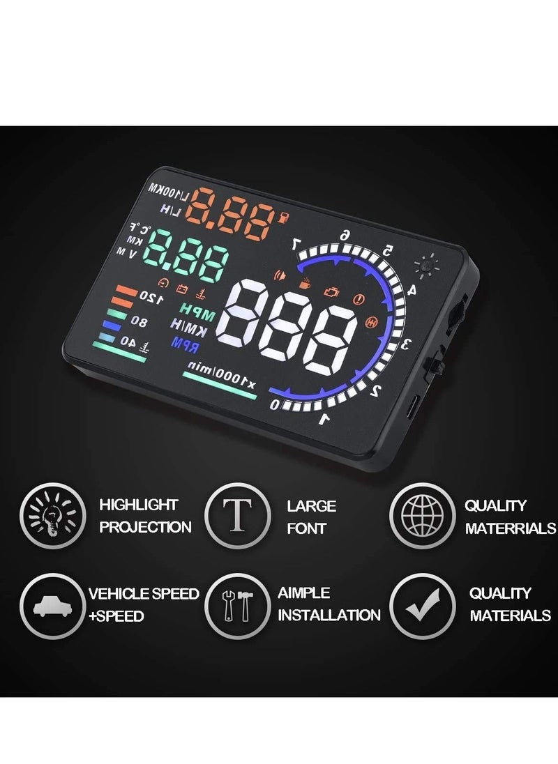 جولف لينك شاشة عرض أمامية GULFLINK (HUD) عداد سرعة السيارة A8  - Image 2
