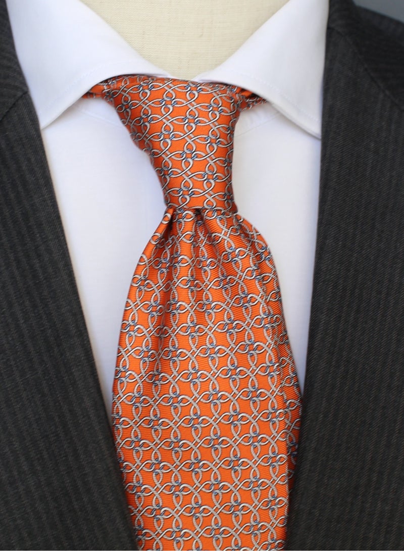 Elliot Martin Elliot Martin tie 100% Silk Twill neck ties Premium Men's Tie (Orange)  - Image 1