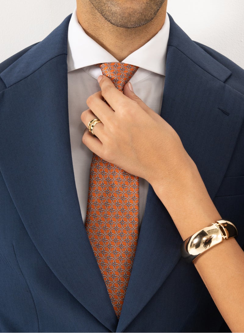 Elliot Martin Elliot Martin tie 100% Silk Twill neck ties Premium Men's Tie (Orange)  - Image 3