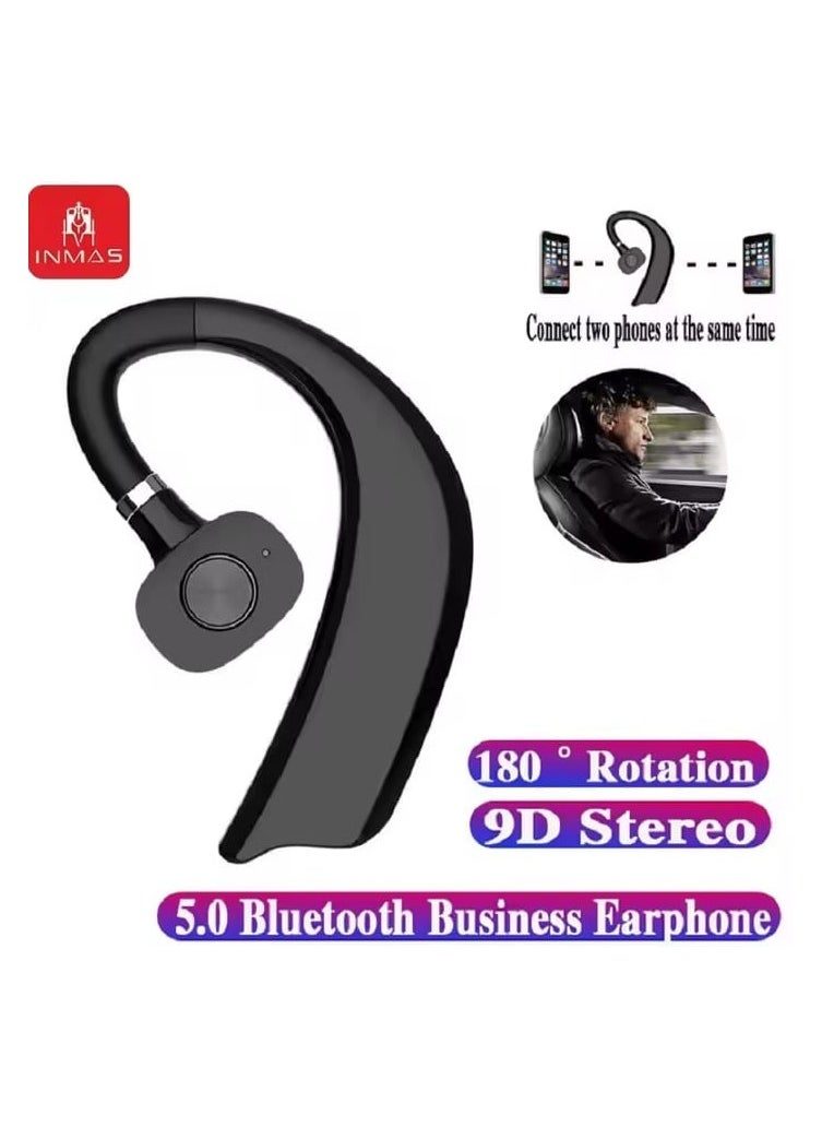 Generic - Bluetooth Headphone Headset with Microphone, Single Ear Bluetooth Headset for Running and Driving Suddenly (Black) - Image 1