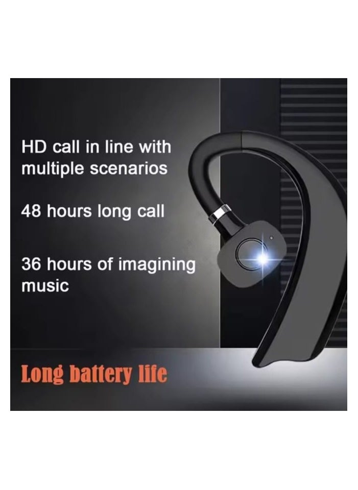 Generic - Bluetooth Headphone Headset with Microphone, Single Ear Bluetooth Headset for Running and Driving Suddenly (Black) - Image 1