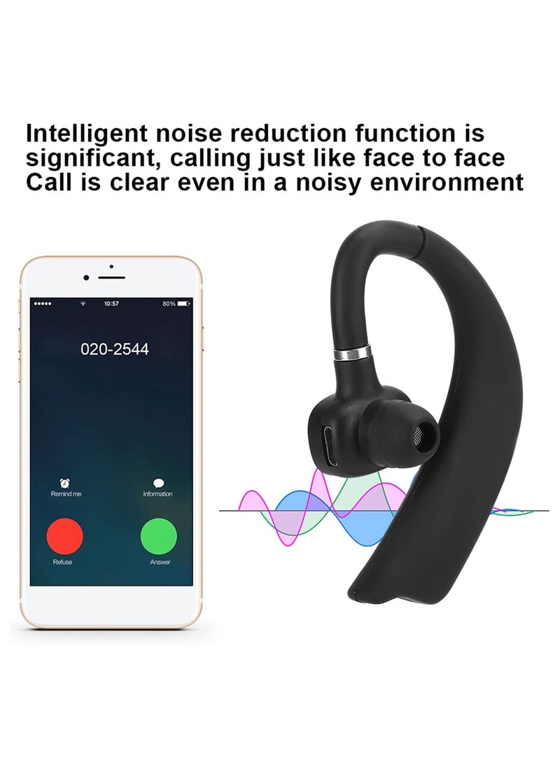 Generic - Bluetooth Headphone Headset with Microphone, Single Ear Bluetooth Headset for Running and Driving Suddenly (Black) - Image 1