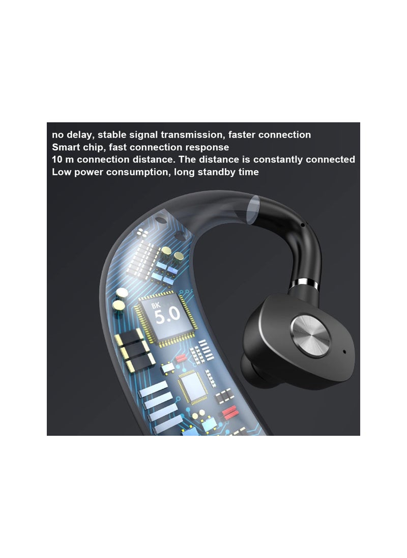 Generic - Bluetooth Headphone Headset with Microphone, Single Ear Bluetooth Headset for Running and Driving Suddenly (Black) - Image 1
