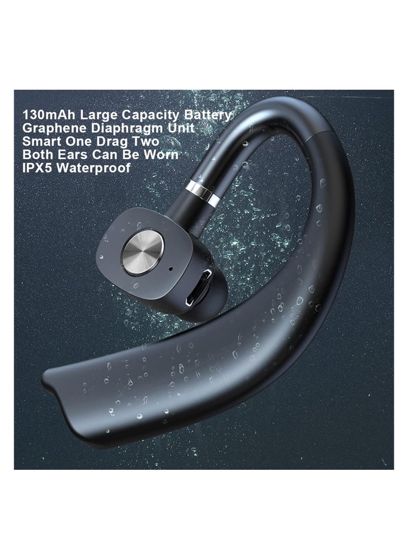 Generic - Bluetooth Headphone Headset with Microphone, Single Ear Bluetooth Headset for Running and Driving Suddenly (Black) - Image 1