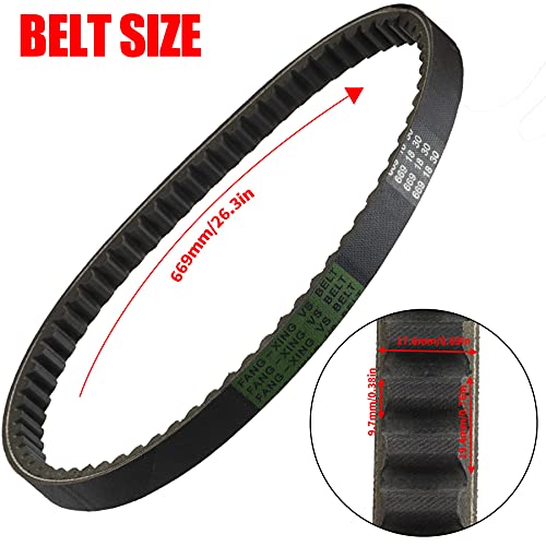 MRELC 139QMB Reinforced 669-18-30 Racing CVT Drive Belt Compatible with GY6 49cc 50cc， Roketa Baja Tank Jmstar Taotao Jonway Vespa Chinese Scooter Moped ATV (Pack of 1 V-Belt) - Image 3