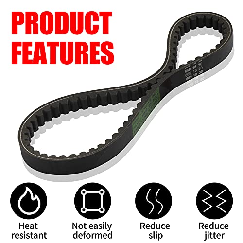 MRELC 139QMB Reinforced 669-18-30 Racing CVT Drive Belt Compatible with GY6 49cc 50cc， Roketa Baja Tank Jmstar Taotao Jonway Vespa Chinese Scooter Moped ATV (Pack of 1 V-Belt) - Image 5