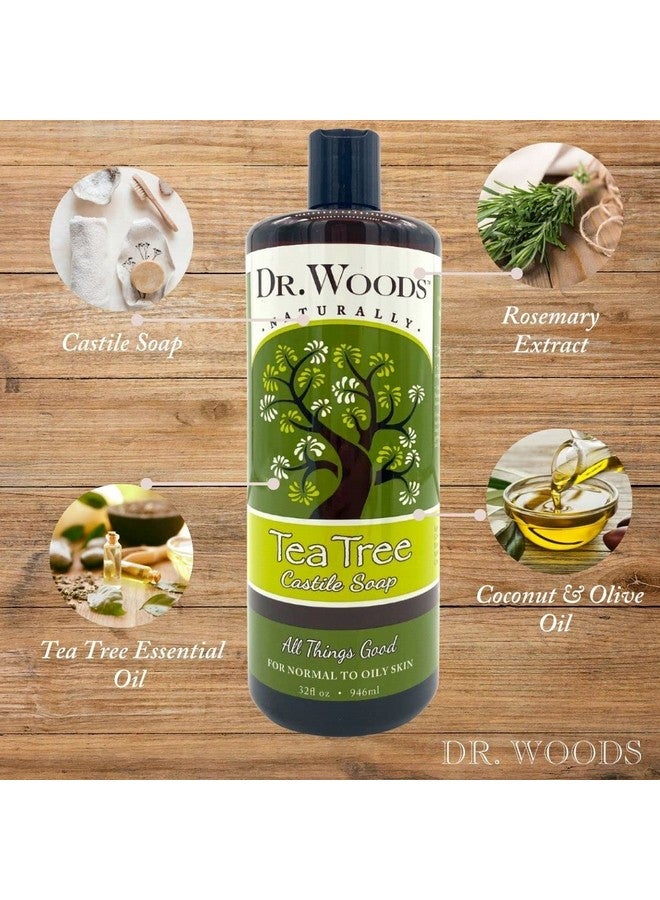 د.وودز صابون قشتالي سائل من شجرة الشاي النقي، 32 أونصة (عبوة من قطعتين) - Image 4