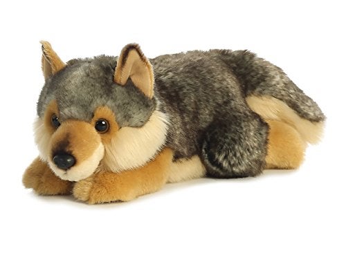 Aurora Realistic Miyoni Lying Wolf Stuffed Animal Lifelike Details Make a Cherished Companion Perfect for Decorating Bedrooms or Classrooms Gray 115 Inches - Image 3