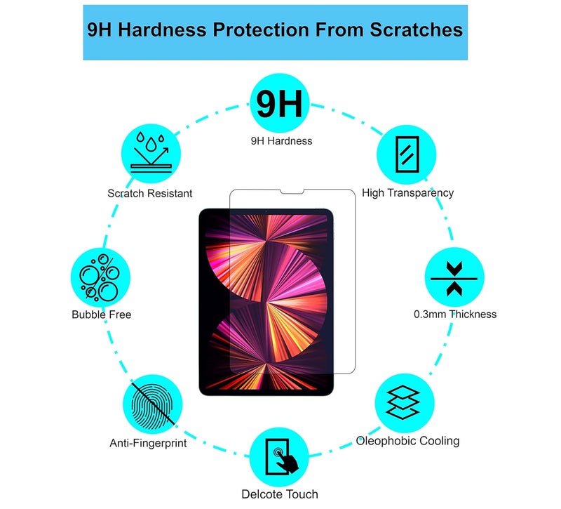 SPCORE Tempered Glass For iPad Air 4th 5th Generation/iPad Pro 11 inch 2022/2021/2020/2018 Full Screen Protector Guard - Pack of 1 - Image 2