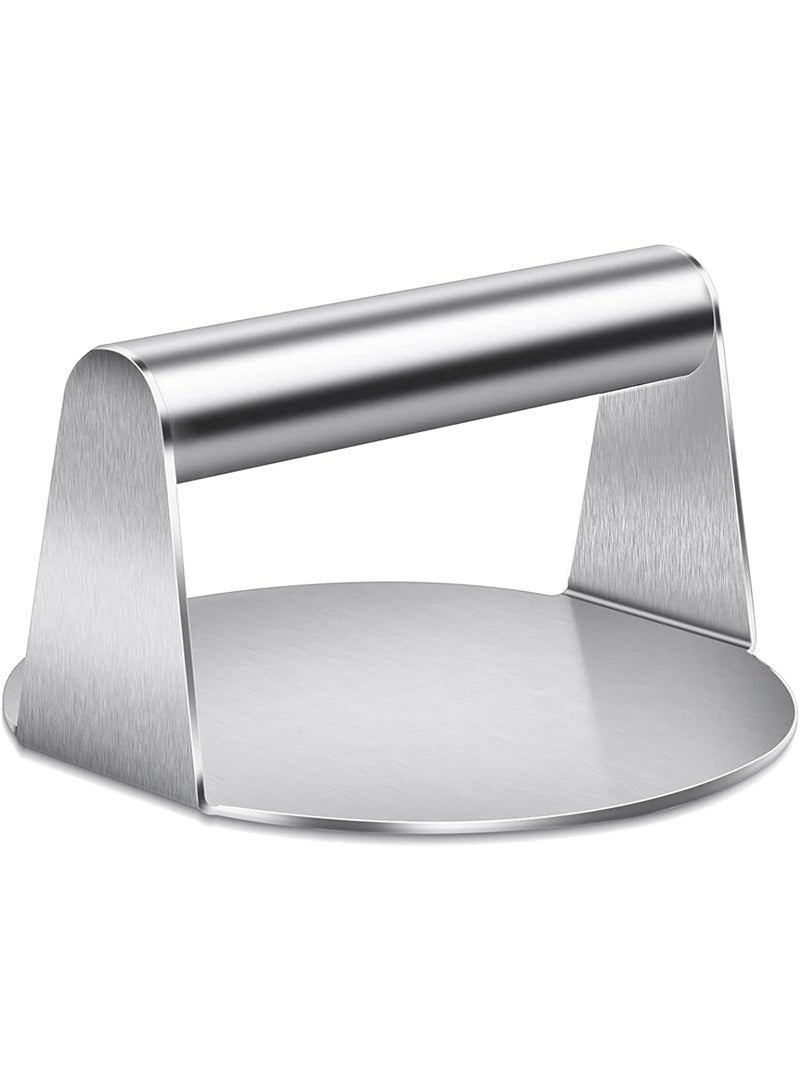 Stainless Steel Burger Press,14cm Round Smash Burger Press,Professional Griddle Accessories Kit for Flat Top Grill, Hamburger Patty Maker and Squeeze Grease, Easy to Clean  - Image 1