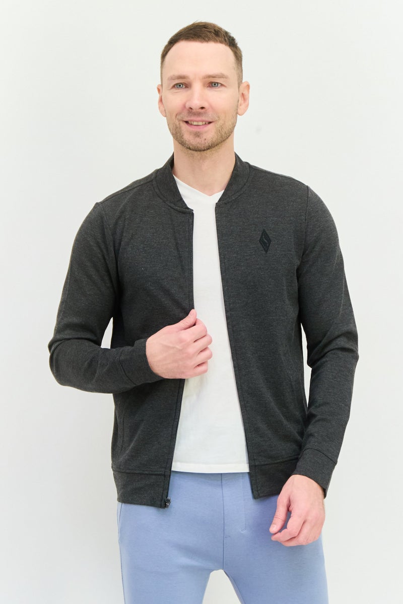 SKECHERS Men Sportswear Fit Long Sleeve Outdoor Sweatshirt, Charcoal - Image 1