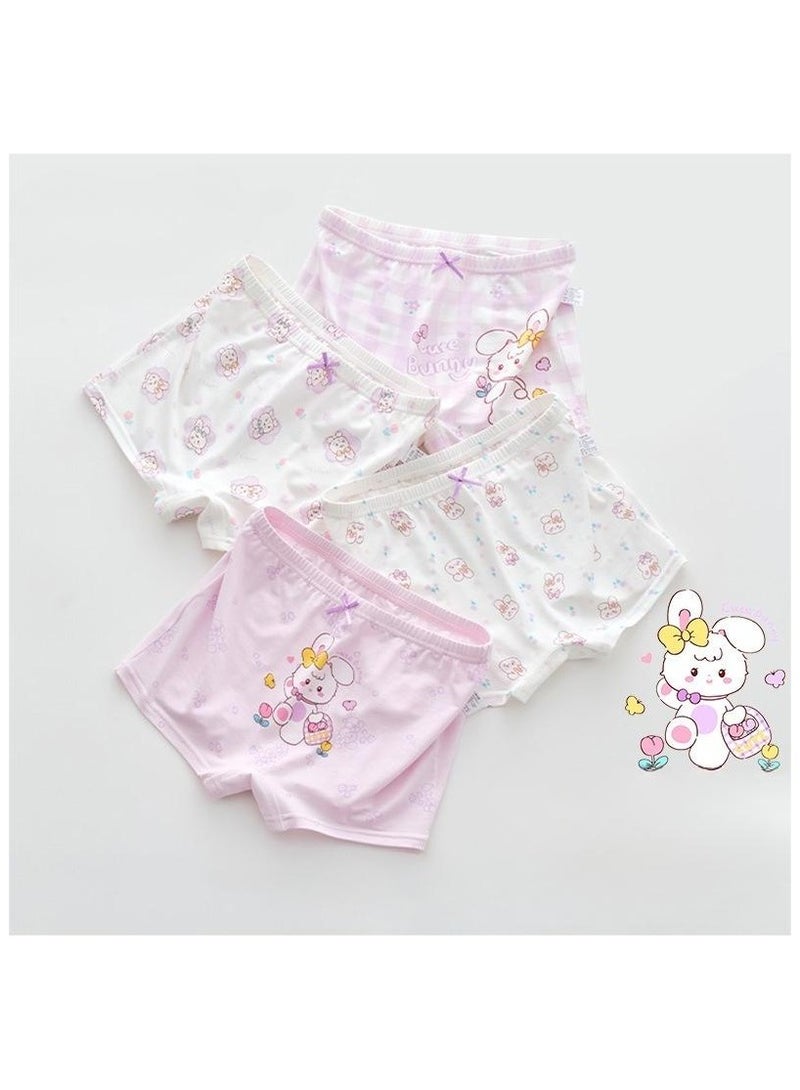 Fashionable Little Girl Cute Style Printed Four Boxer Briefs Suitable For Ages 3-10 - Image 1