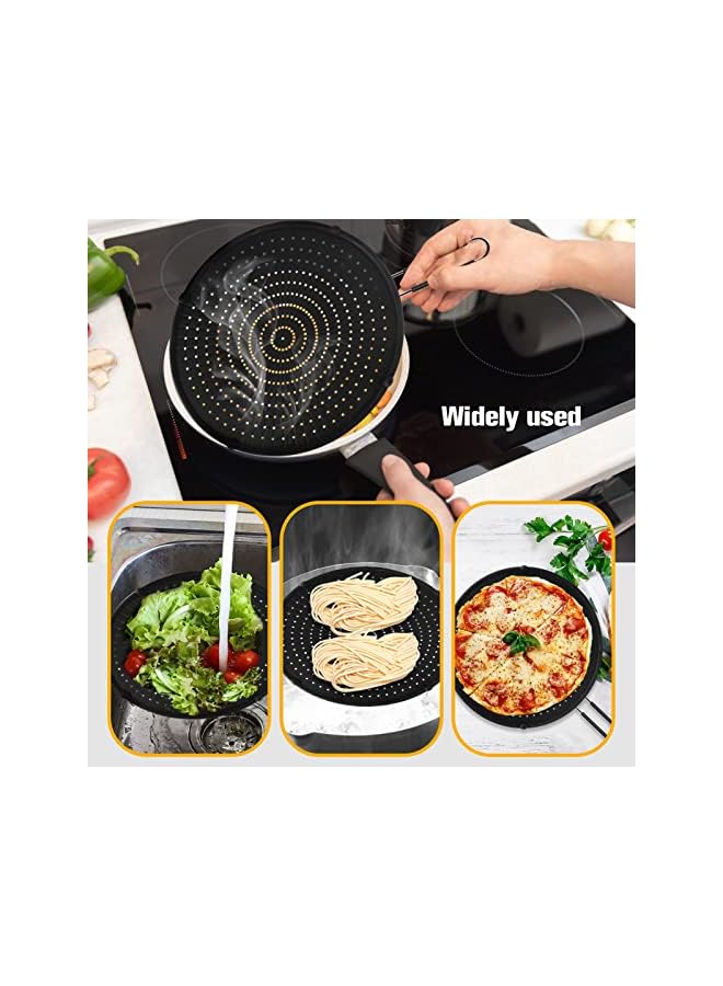 SYOSI Splatter Screen for Frying Pan 13”, Multi-Use Grease Splatter Guard Heat Resistant to Hot Oil Food Safety Oil Splash Guard - Image 5