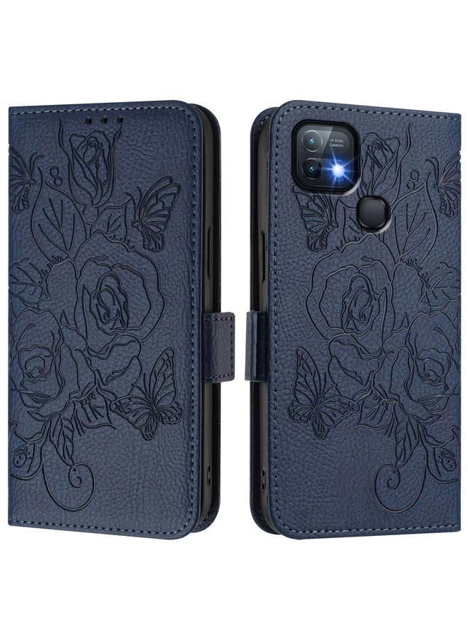 S-TOP Case For Infinix Hot 10i Embossed Rose RFID Anti-theft Leather Phone Case - Image 2
