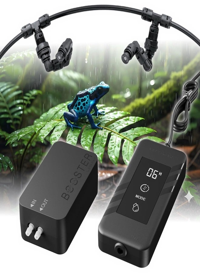ReptiKing Automatic Reptile Misting & Humidifying System, Auto Rain Sprayer, 2 Nozzles, Auto Reptiles Mister for Terrariums, Chameleon Cages, Plants, Paludariums, Frog Snake Enclosures - Image 1