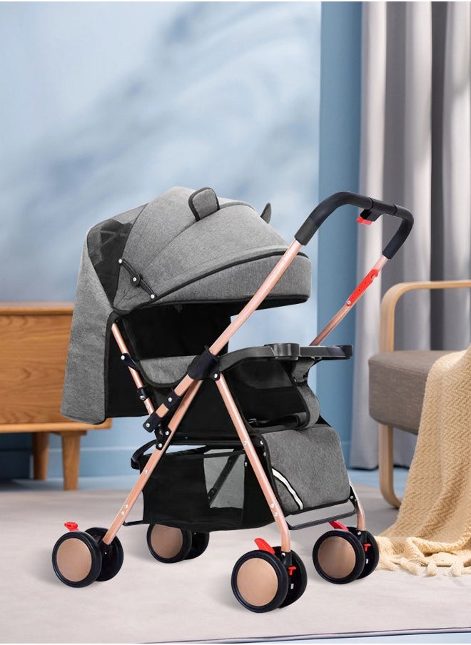 Soft Touch Baby Travel Stroller Foldable Baby Stroller Portable Travel Pram Multifunctional Newborn Infant Carriage for 0-3 Years Baby  - Image 2