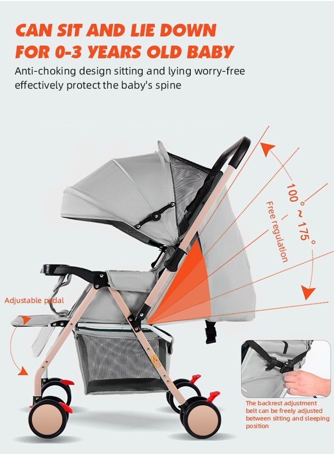 Soft Touch Baby Travel Stroller Foldable Baby Stroller Portable Travel Pram Multifunctional Newborn Infant Carriage for 0-3 Years Baby  - Image 5