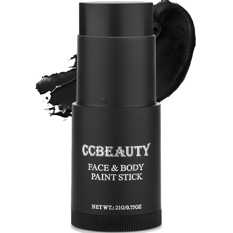CCbeauty Black Face Paint Stick Face Painting Kit Full Coverage SFX Makeup Foundation Professional NonToxic Body Paint for Halloween Costume Cosplay Party Skeleton Clown Catrina Makeup