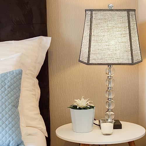 TOOTOO STAR Square cut corner lampshade, 10x13x10.5 inch medium table lamp shade floor lamp Beige Lamp shades Natural Linen Hand Crafted, Easy Assembly Required - Image 4