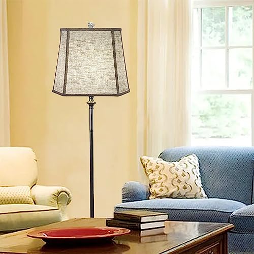 TOOTOO STAR Square cut corner lampshade, 10x13x10.5 inch medium table lamp shade floor lamp Beige Lamp shades Natural Linen Hand Crafted, Easy Assembly Required - Image 5