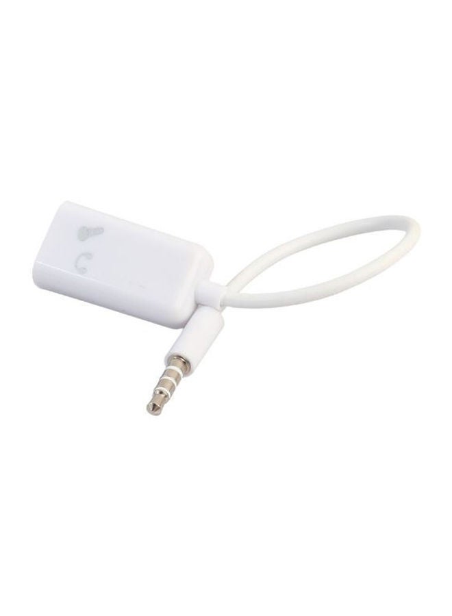 NIBEMINENT Stereo Splitter Earphone Headset With Microphone Adapter White - Image 1