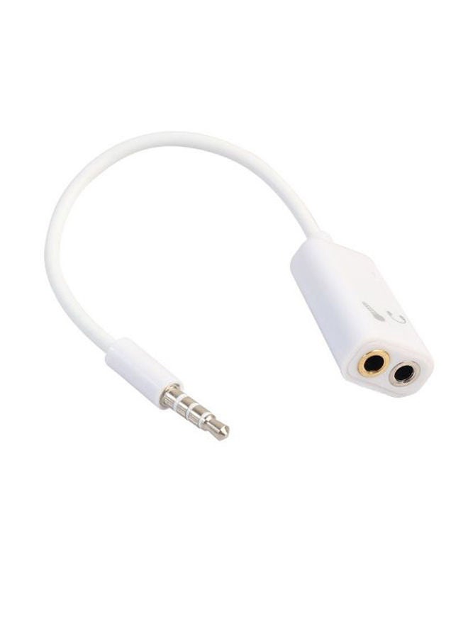 NIBEMINENT Stereo Splitter Earphone Headset With Microphone Adapter White - Image 2