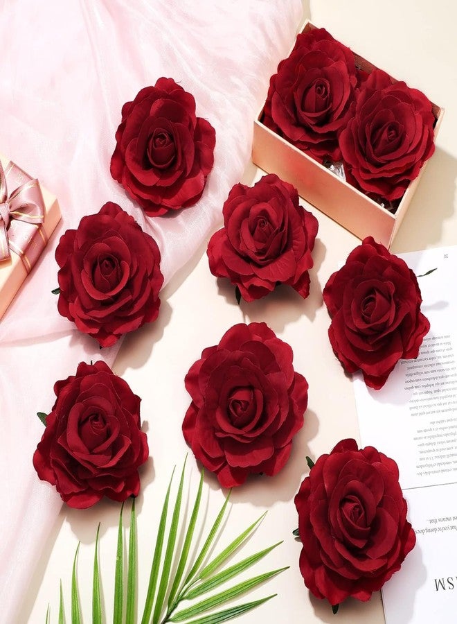 VORSET (3 Pcs) Handmade Artificial Red Rose Flower Bride Tiktok Hairpin Red Velvet Rose Hairpin for Girls and Women - Image 5