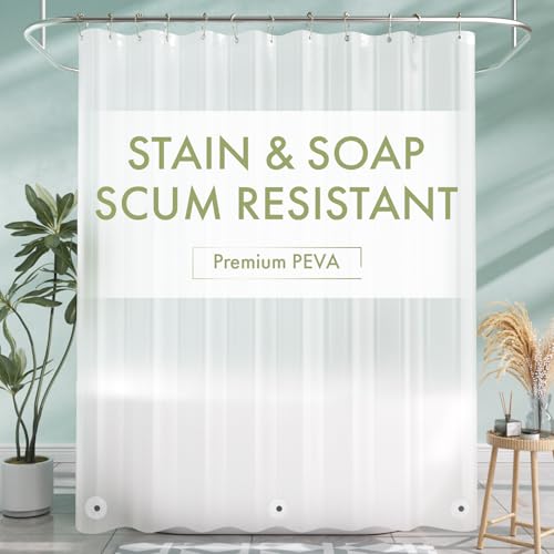 AmazerBath AmazerBath Extra Long Shower Curtain Liner Plastic Shower Liner 84 Inches Long Frosted PEVA 72x84 Shower Curtain Liner Cute Waterproof 84 Inch Shower Curtain Liners with 3 Magnets