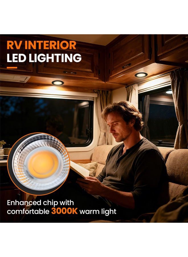 GZV 12V Puck Light, LED RV Recessed Ceiling Light, Interior Lighting for Under Cabinet Camper Vans Caravan Cabin Truck Motorhome - Image 5