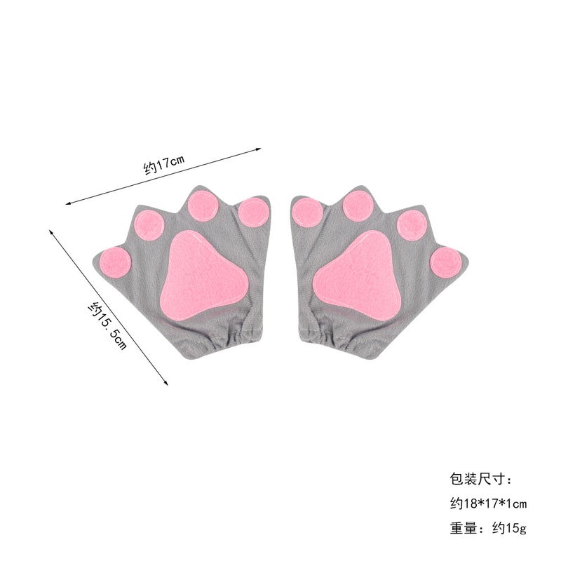 Cosplay Cartoon Claw Mittens light gray gloves 
