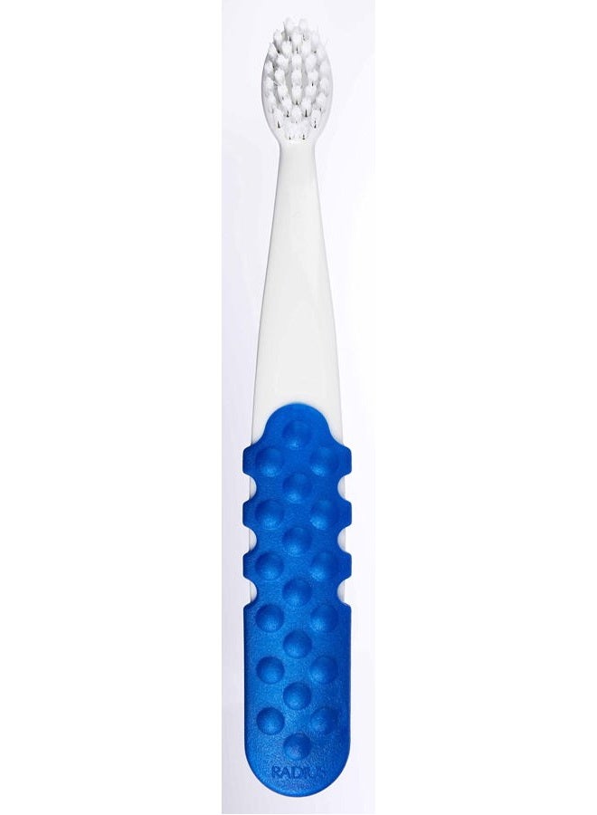 Radius Toddler Toothbrush and Toothpaste Bundle for Kids, 2 Pack Totz Plus Silky Soft Brush in White/Sapphire Blue and Green/Yellow and 1 Count Dragon Fruit Toothpaste, For Children 18 Months and Up - Image 5