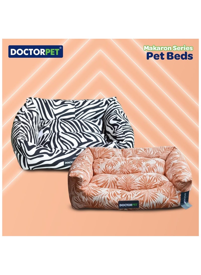 DOCTERPET Doctor Pet Makaron Series Rectangle Pet Bed Small - 60x50x19cm - Soft Washable Fabric, Reversible Cushion, Non-Slip Base - Ideal for Cats & Small Dogs - Image 5