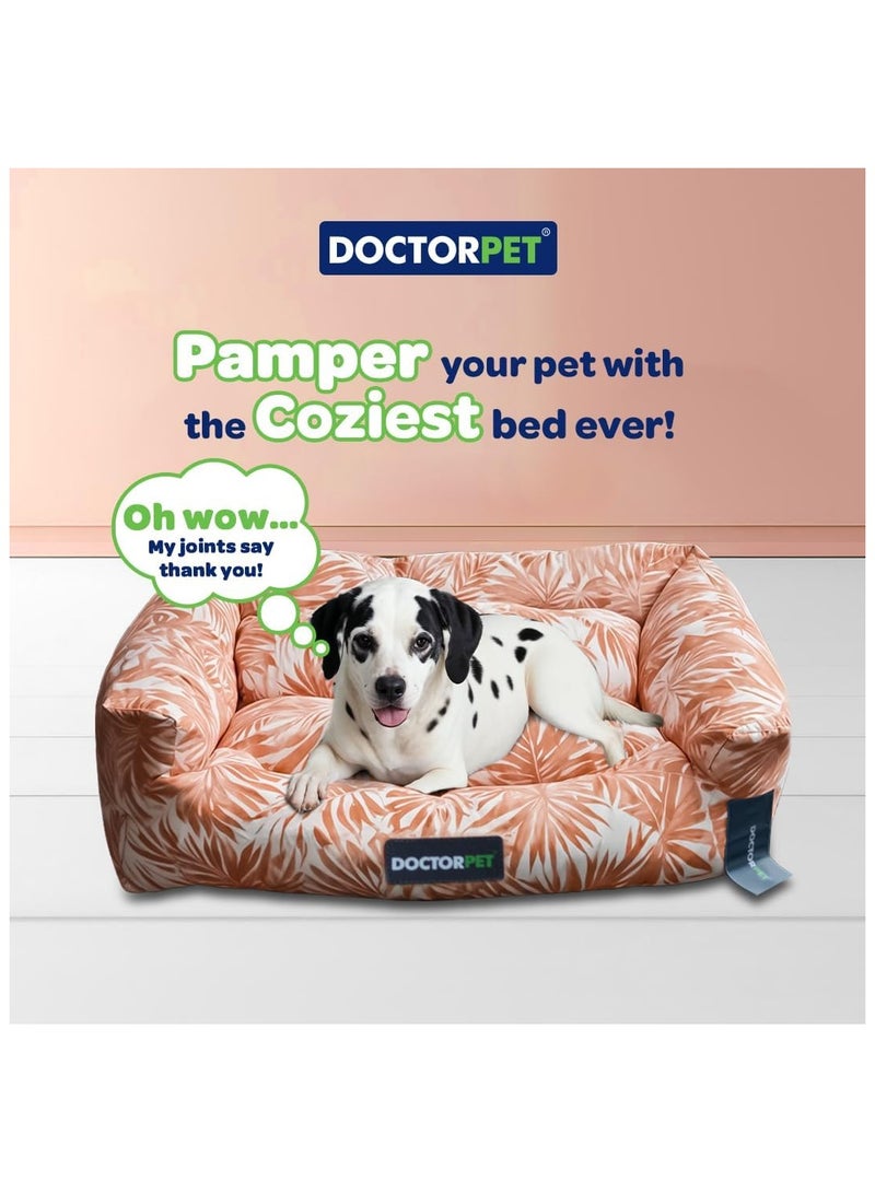 DOCTERPET Doctor Pet Makaron Series Rectangle Pet Bed Small - 60x50x19cm - Soft Washable Fabric, Reversible Cushion, Non-Slip Base - Ideal for Cats & Small Dogs - Image 2