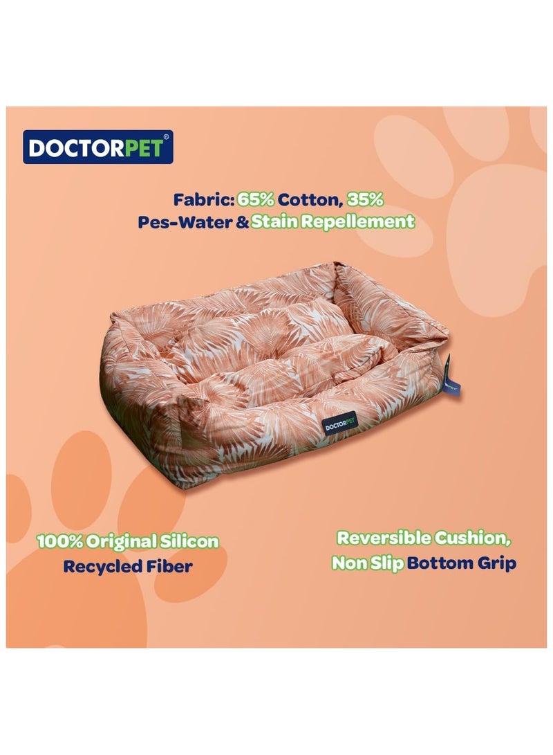 DOCTERPET Doctor Pet Makaron Series Rectangle Pet Bed Small - 60x50x19cm - Soft Washable Fabric, Reversible Cushion, Non-Slip Base - Ideal for Cats & Small Dogs - Image 3