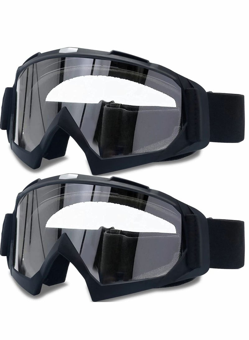 Captaintech Adult Dirt Bike Goggles,  2 Pack ATV Motorcycle Goggles for Youth, Windproof ATV Goggles, Dust Proof Racing Goggles - Image 1