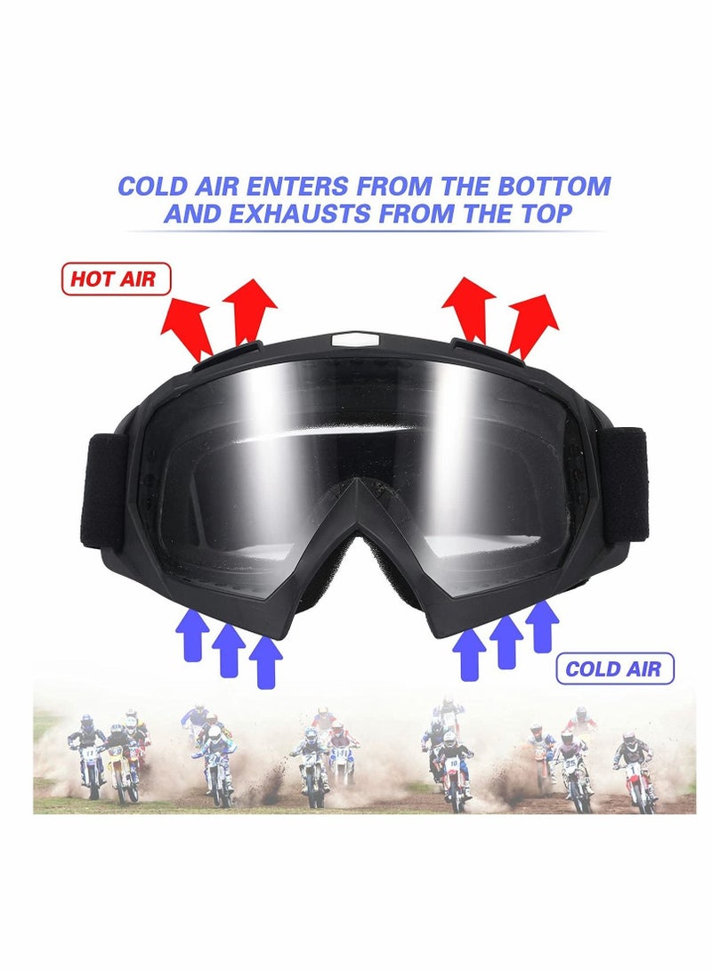 Captaintech Adult Dirt Bike Goggles,  2 Pack ATV Motorcycle Goggles for Youth, Windproof ATV Goggles, Dust Proof Racing Goggles - Image 5