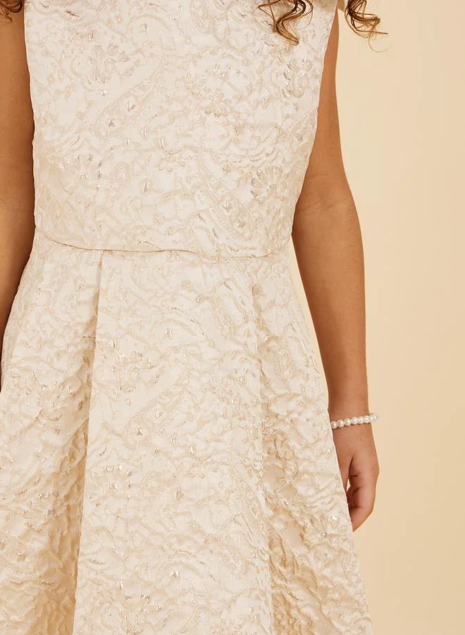 Styli Jacquard Sleeveless Dress