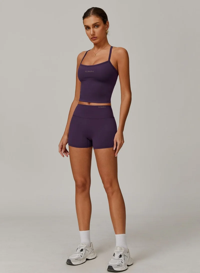 KAWN.YOGA Womens Mid Waist Contour Workout Sport Yoga Shorts
