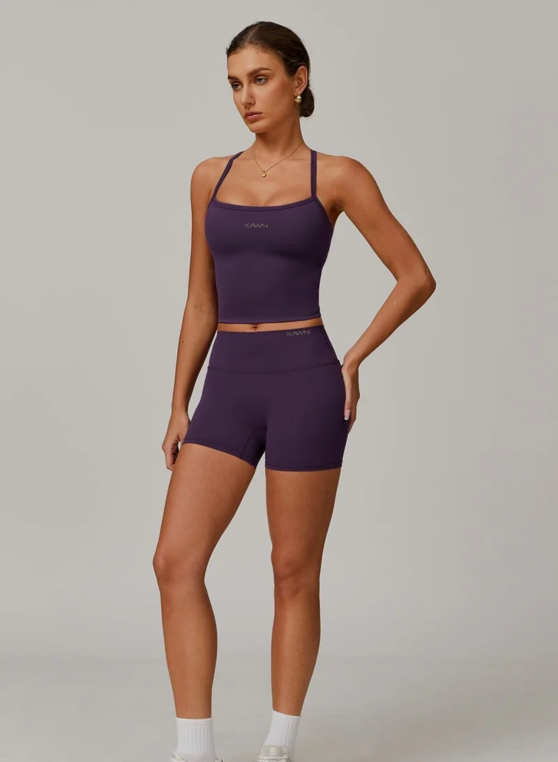 KAWN.YOGA Womens Mid Waist Contour Workout Sport Yoga Shorts