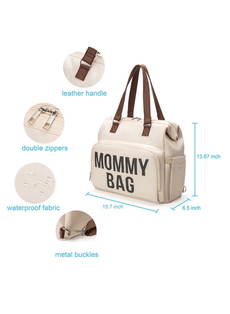 Mama Tote Bag Maternity Diaper Mommy Large Capacity Bag Women Nappy Organizer Stroller Bag Baby Care Travel Backpack Mom Gifts,Khaki - Image 5
