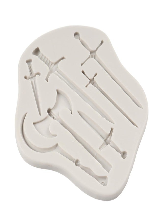 QDMOLDS Weapons Sword Silicone Mold Axe Knife Fondant Molds for Cake Decoration Cupcake Topper Chocolate Candy Sugar Craft Polymer Resin Clay Gum Paste - Image 3