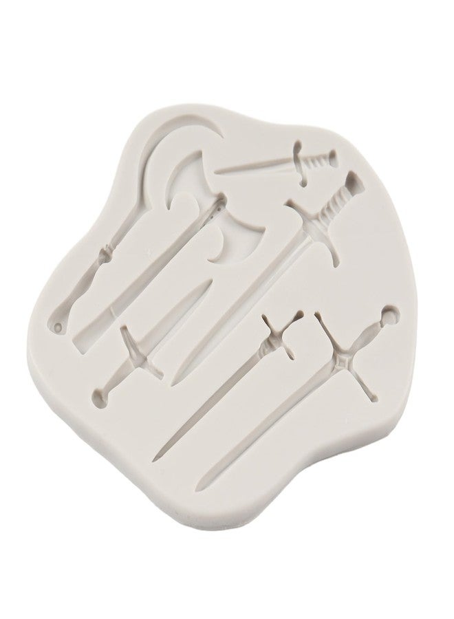 QDMOLDS Weapons Sword Silicone Mold Axe Knife Fondant Molds for Cake Decoration Cupcake Topper Chocolate Candy Sugar Craft Polymer Resin Clay Gum Paste - Image 4