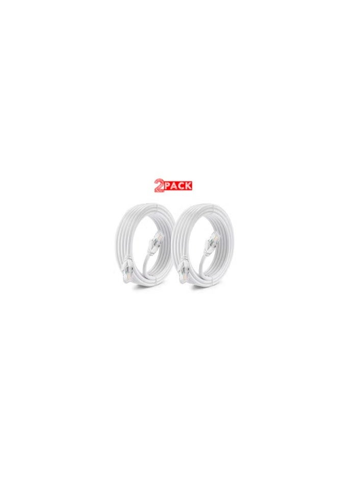 CATANES 2Packs CAT 6 RJ45 ethernet Patch Internet Cable with Gold platted Connectors onductor 24 AWG Supports Upto 1000mbps Speed 3 Meters (10 feet) Length / White  - Image 2