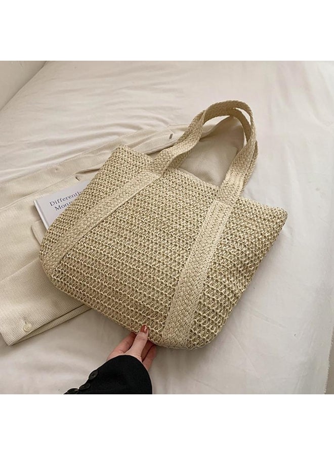 Yogodlns Yogodlns Summer Woven Shoulder Bag Women Beach Bag Female Straw Knitted Handmade Large Capacity Handbag Purse Travel Tassel Shopper Tote
